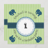 Niedlich angesagtes, modernes Elefantenmuster Gebu Einladung (Vorne/Hinten)