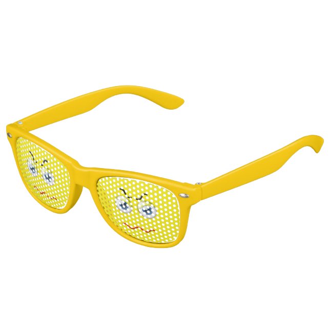 Niedlich Angry Emoji Yellow Sonnenbrille (Schrägansicht)