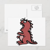 Niedlich & angry Red Dinosaurier Postkarte (Vorne/Hinten)