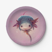 Niedlich Anime Axolotl Pappteller (Vorderseite)