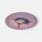 Niedlich Anime Axolotl Pappteller (Schrägansicht)