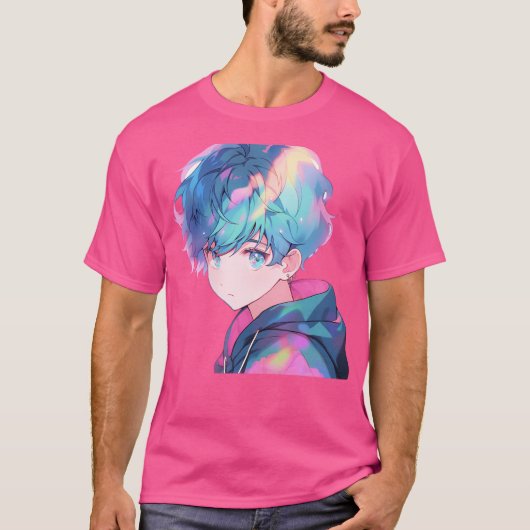 Niedlich Anime Boy T-Shirt (Vorderseite)