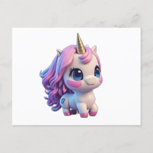 Niedlich Anime Cartoon Unicorn Postkarte