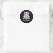 Niedlich Anime Cat Eat Ramen Bon Appetit Halloween Runder Aufkleber (Tasche)