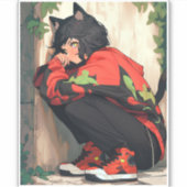 Niedlich Anime Catgirl Aufkleber (Vorderseite)