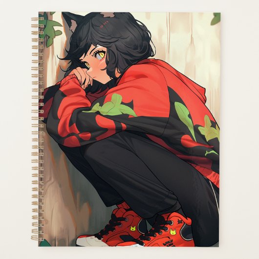 Niedlich Anime Catgirl Planer (Vorderseite)