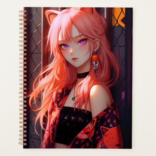 Niedlich Anime Catgirl Planer (Vorderseite)