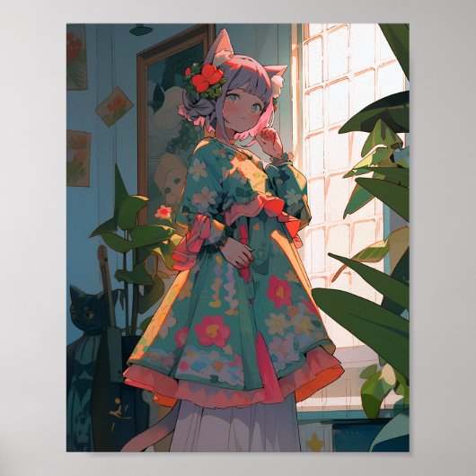 Niedlich Anime Catgirl Poster (Vorne)