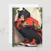 Niedlich Anime Catgirl Postkarte (Vorne/Hinten)