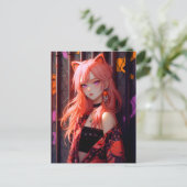 Niedlich Anime Catgirl Postkarte (Stehend Vorderseite)