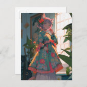 Niedlich Anime Catgirl Postkarte (Vorne/Hinten)