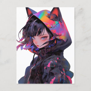 Niedlich Anime Catgirl Postkarte