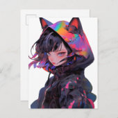 Niedlich Anime Catgirl Postkarte (Vorne/Hinten)