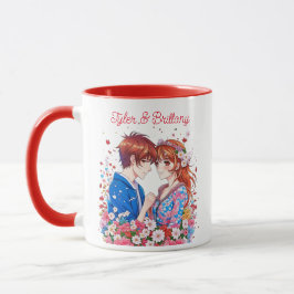 Niedlich Anime Couple Cuddling Personalisiert Tasse