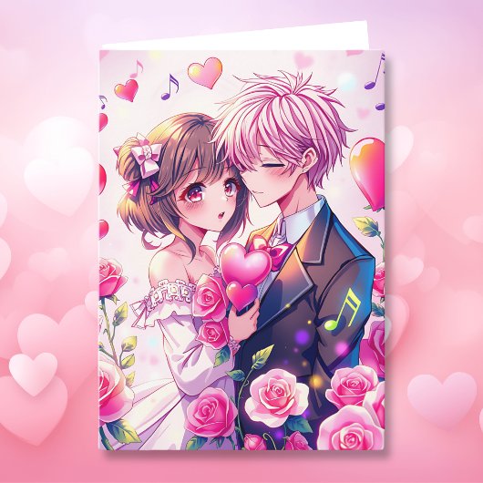Niedlich Anime Couple | Personalisierter Valentins Karte