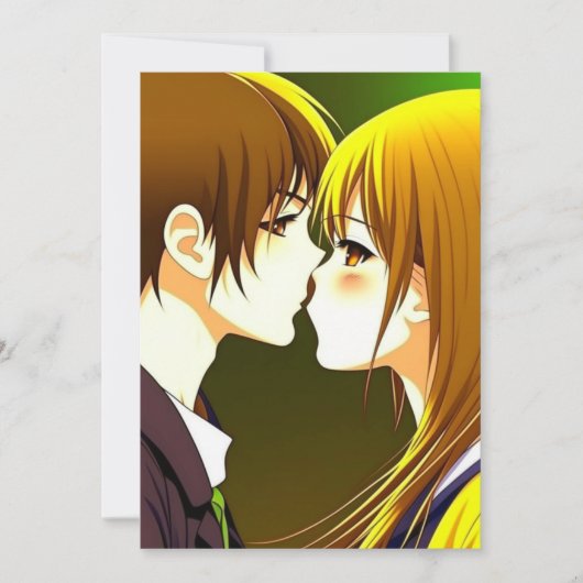 Niedlich Anime Couple Wedding Einladung (Vorderseite)
