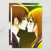 Niedlich Anime Couple Wedding Einladung (Vorne/Hinten)