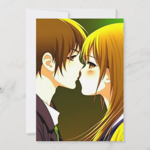 Niedlich Anime Couple Wedding Einladung