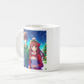 Niedlich Anime Couple Weihnachten Kaffeetasse (Vorderseite Links)