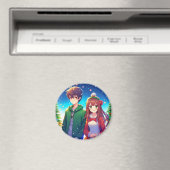 Niedlich Anime Couple Weihnachten Magnet (In Situ (Geschirrspüler))