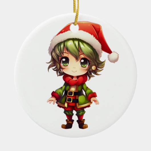 Niedlich Anime Elf Keramik Ornament (Vorne)