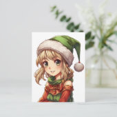 Niedlich Anime Elf Postkarte (Stehend Vorderseite)