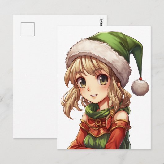 Niedlich Anime Elf Postkarte (Vorne/Hinten)