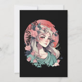 Niedlich Anime Girl Einladung (Rückseite)