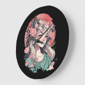 Niedlich Anime Girl Große Wanduhr (Winkel)