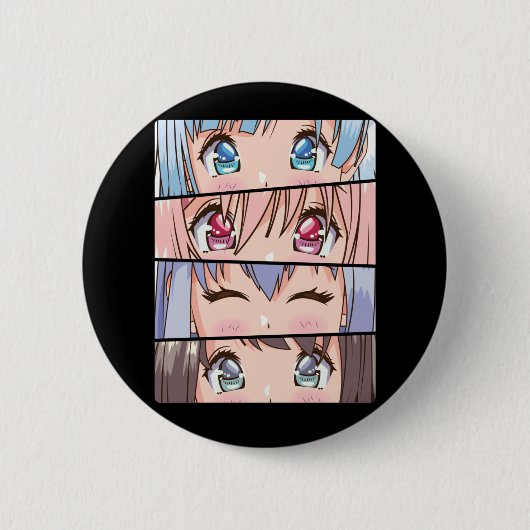 Niedlich Anime Girl Japan Comic Manga Anime Button (Vorderseite)