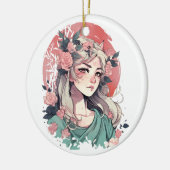 Niedlich Anime Girl Keramik Ornament (Links)