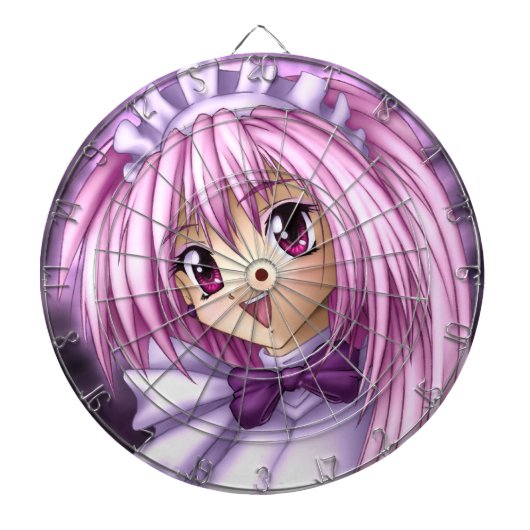 Niedlich Anime Girl Maid Dartscheibe (vorne)