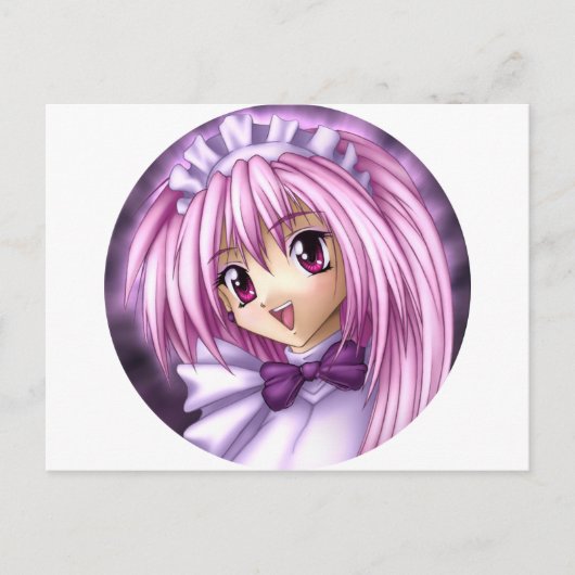 Niedlich Anime Girl Maid Postkarte (Vorderseite)