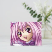 Niedlich Anime Girl Maid Postkarte (Stehend Vorderseite)