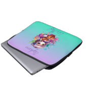 Niedlich Anime Girl Playing Cello Player Personali Laptopschutzhülle (Vorne Knopf)