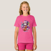 Niedlich Anime Girl Playing Cello Player T-Shirt (Vorne ganz)