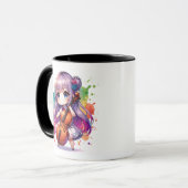Niedlich Anime Girl Playing Cello Player Tasse (Vorderseite Links)