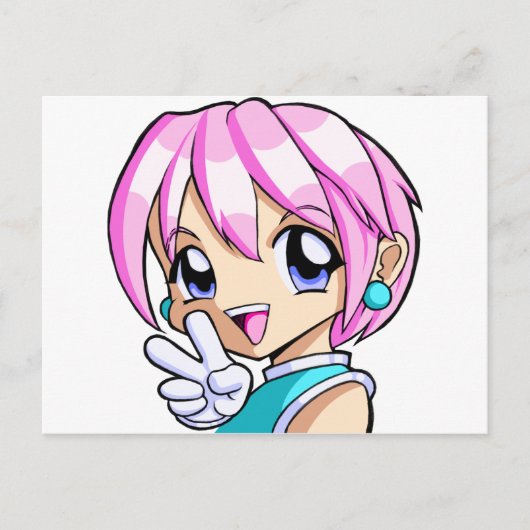 Niedlich Anime Girl Postkarte (Vorderseite)