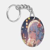 Niedlich Anime Girl Schlüsselanhänger - Boba Tea L (Vorderseite links)