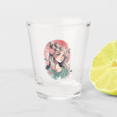 Niedlich Anime Girl Schnapsglas (Vorderseite)