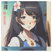 Niedlich Anime Girl Stoff (Nahaufnahme)