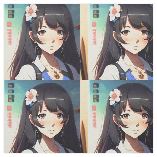 Niedlich Anime Girl Stoff (Muster)