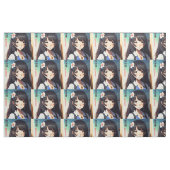 Niedlich Anime Girl Stoff (Fat Quarter (45,7 x 55,9 cm))