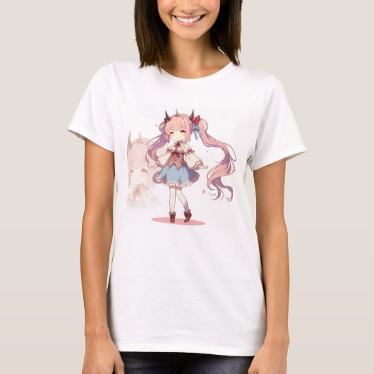Niedlich Anime Girl T - Shirt (Vorderseite)