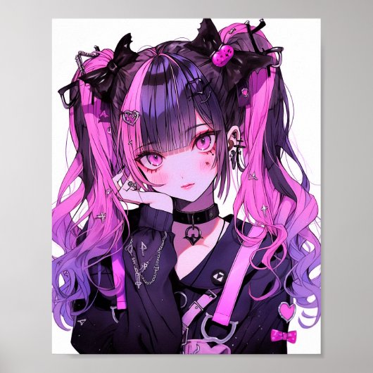 Niedlich Anime Goth Girl Poster (Vorne)