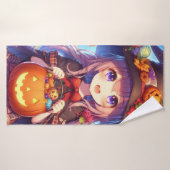 Niedlich Anime Halloween Hexe Badehandtuch (Badehandtuch)