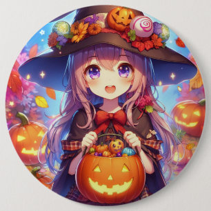 Niedlich Anime Halloween Hexe Button