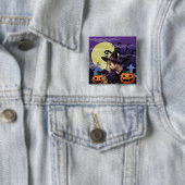 Niedlich Anime Halloween Hexe Button (Beispiel)