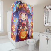 Niedlich Anime Halloween Hexe Duschvorhang (Beispiel)
