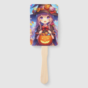 Niedlich Anime Halloween Hexe Fächer